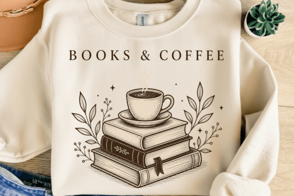 Books and Coffee Shirt PNG: A Designer's Cozy Asset Guide