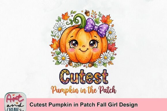 Cutest Pumpkin in Patch Fall Girl Design: A Festive Asset