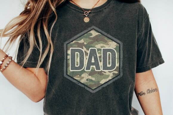 Distressed Camouflage Dad Grunge: A Rugged Design Asset