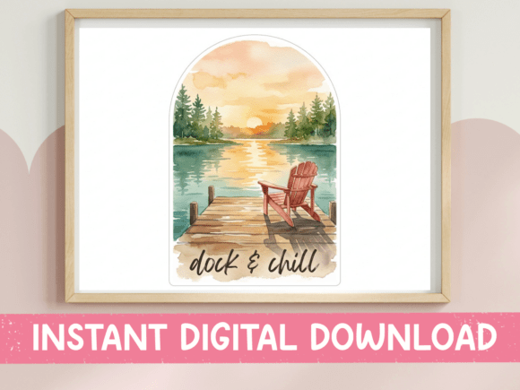 Dock and Chill Lake Sunset Design: Capturing the Lakeside Vibe