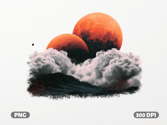 Double Red Moon Clouds: A Guide to Celestial Design Assets