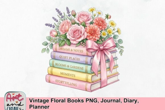 Embrace Nostalgia: Using Vintage Floral Books PNG in Your Designs