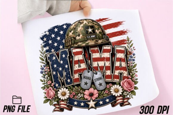 Floral Mama Camo Army USA Flag Dogtag: A Creative Asset for Patriotic Projects