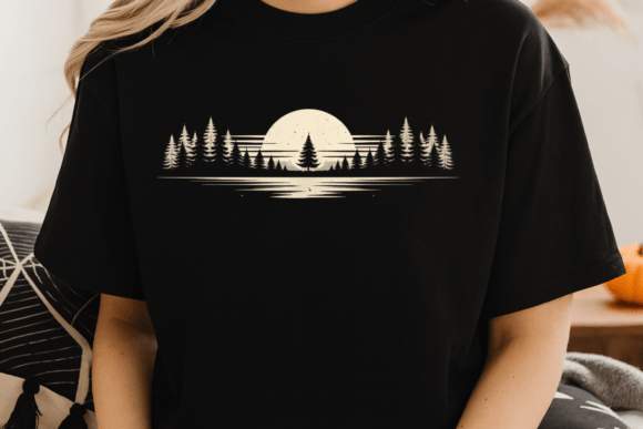 Forest Lake Sunset Shirt PNG: A Serene Design Asset