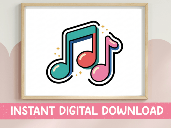 Music Notes Colorful Sparkle Design for Vibrant Projects