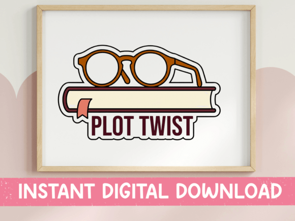 Plot Twist Book Glasses Reader Sticker: A Designer's Favorite