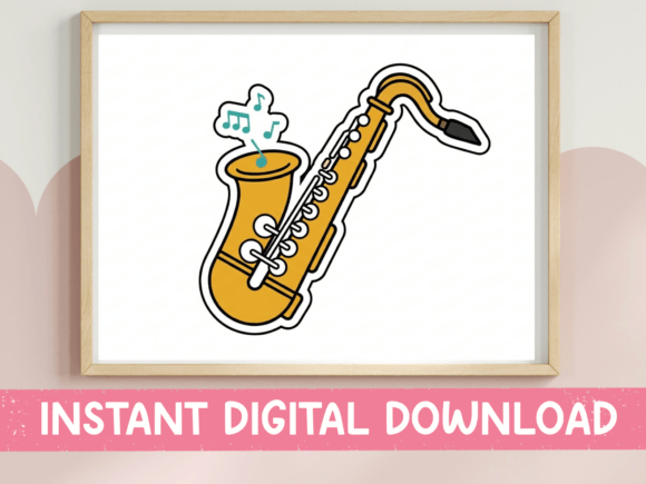 Saxophone Jazz Music Sticker Design: A Golden Note for Your Brand
