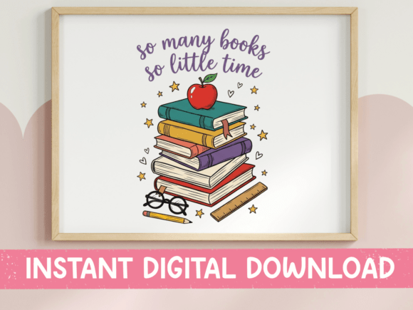 So Many Books, So Little Time Design: A Bookish Type