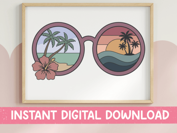 Tropical Sunglasses Beach Sunset SVG: Your Summer Branding Essential