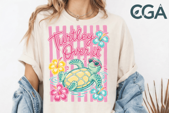 Turtley Over It PNG: A Splash of Sassy Summer Style