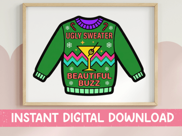 Ugly Sweater Beautiful Buzz Holiday: A Festive Design Asset