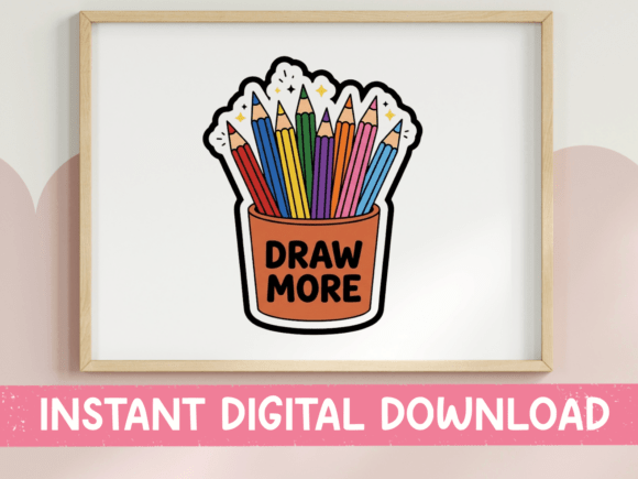 Why the Draw More Colored Pencil Cup Sticker Resonates with Creators