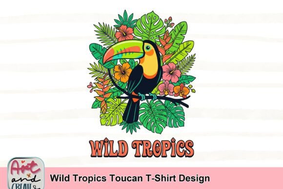 Wild Tropics Toucan T-Shirt Design: Vibrant Tropical Flair
